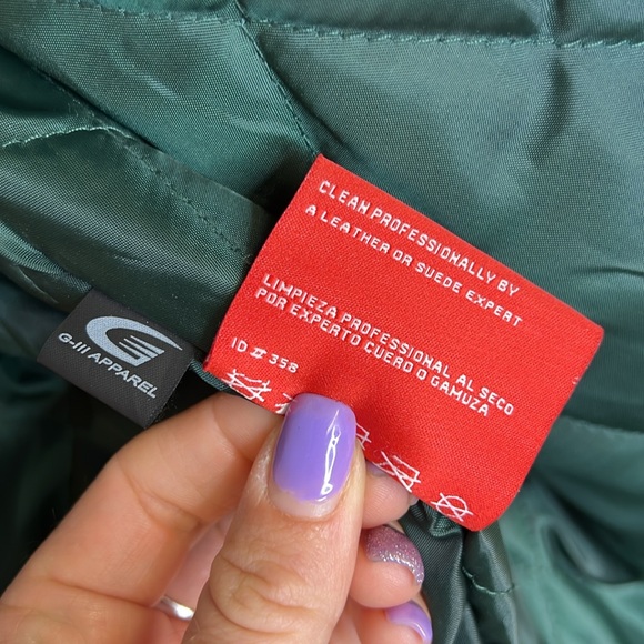 Vintage NY Jets NFL Suede Bomber Jacket- L - Picture 10 of 11